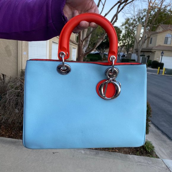 Python Smooth Calfskin Medium Diorissimo Tote Tang - Picture 1 of 8